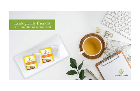 Buddha's Herbs Premium Organic Echinacea, Turmeric, Ginger & Lemongrass Tea with Zinc